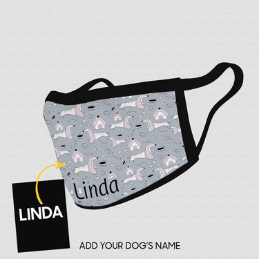 Personalized Dog Gift Idea - Dogs With Houses And Bones For Dog Lovers - Cloth Mask
